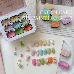 Vibrant 9 - Color Nail Art Painting Glue for Salon - Quality Manicures (Cream Cake)