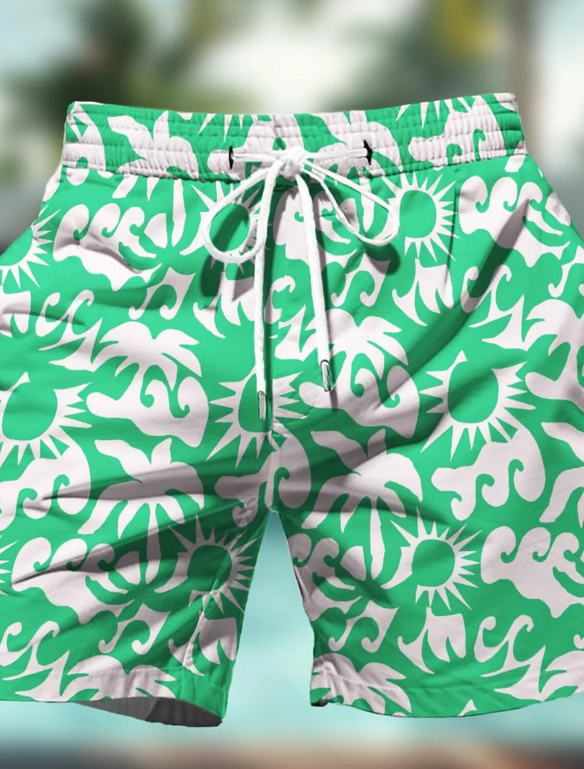 2024 서핑 배구 드로스트링 복서 남성용, 카와이 아이콘 통기성 수영 트렁크 반바지, 섹시한 저층 캐주얼 보드 반바지, 여름