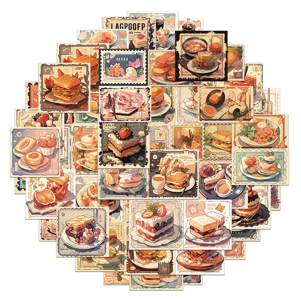 

Наклейки с изображением вкусной еды, 10/30/51 шт.