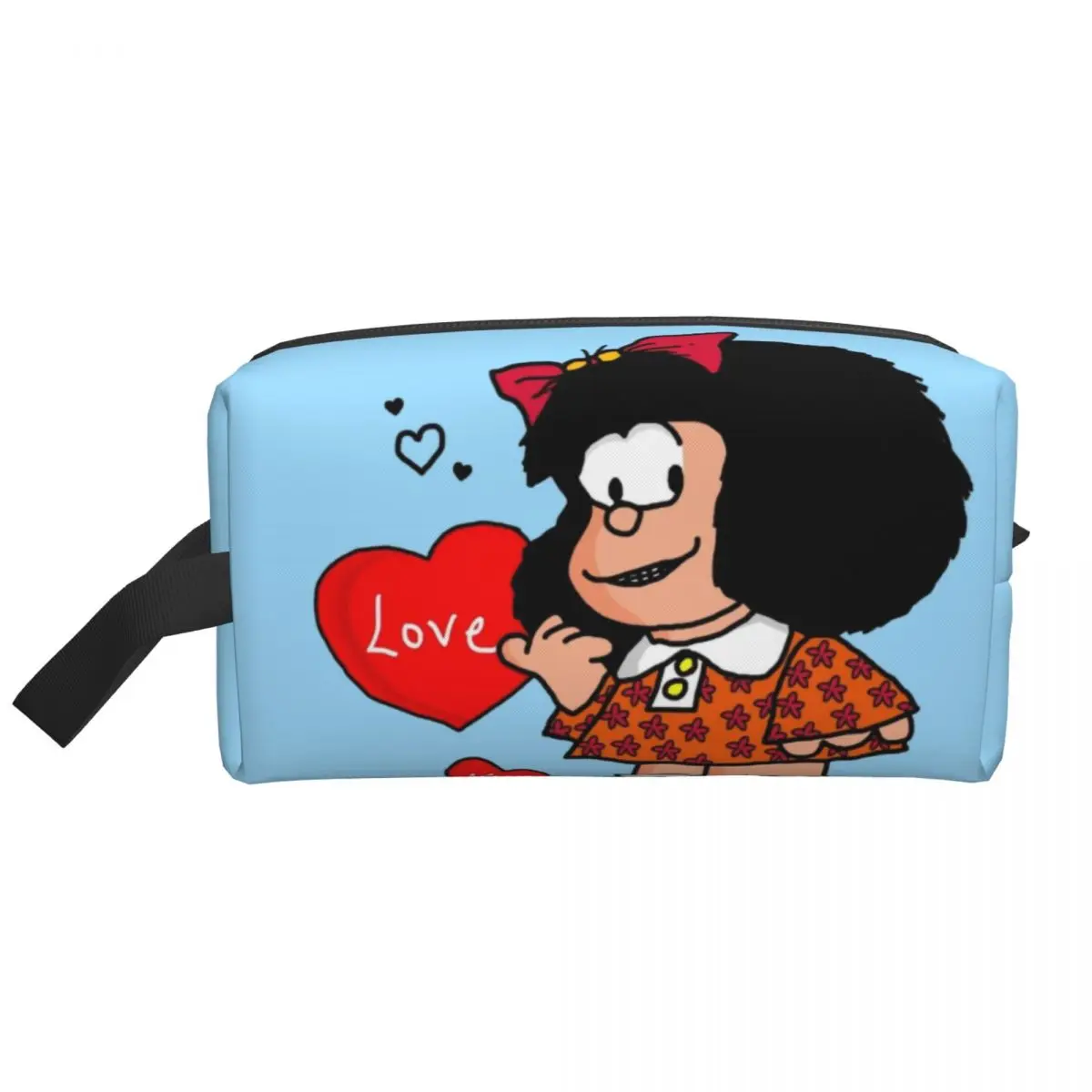 

Косметичка Mafalda на заказ, дорожная Женская сумочка для косметики, комикс Quino, органайзер для туалетных принадлежностей, дамский набор для хранения косметики
