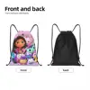 Custom Cartoon Gabbys Dollhouse Drawstring Backpack Bags Men Lightweight Gabby Mercat Gym Sports Sackpack Sacks for Training 2