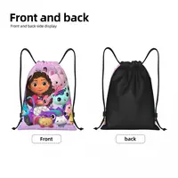 Custom Cartoon Gabbys Dollhouse Drawstring Backpack Bags Men Lightweight Gabby Mercat Gym Sports Sackpack Sacks for Training 2