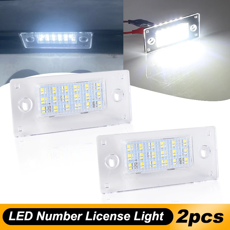 Kit 2 Feux De Plaque D'immatriculation LED Pour Audi A3 8L / A4 B5 / S4 / RS4 - Blanc 6500K, Sans Erreur CANBUS, étanches IP67 - 7