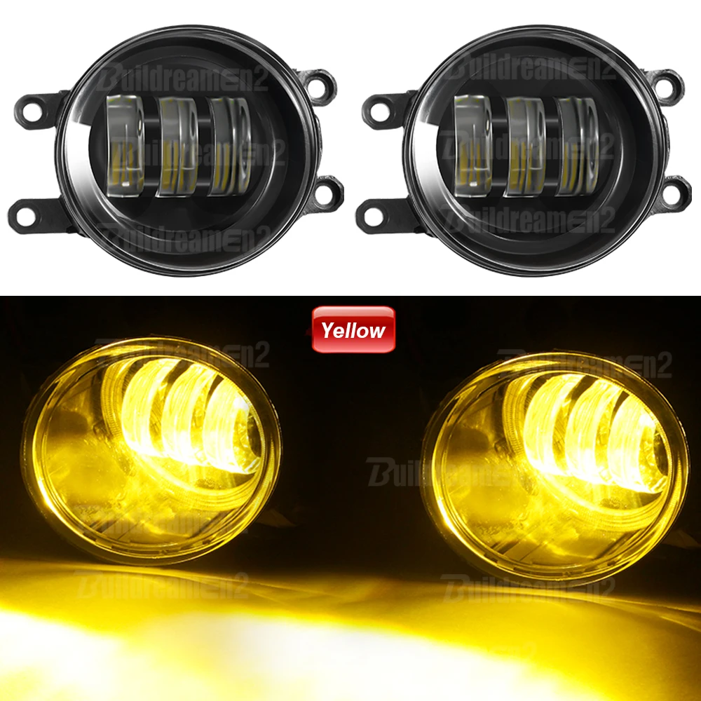 مجموعة مصابيح ضباب ليد للسيارة ، مصباح قيادة ، عدس...