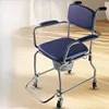 Folding Shower Commode Wheelchair - 300lbs Bedside Commode with Padded Seat, Waterproof Shower Chair with Arms Commode Toilet 2