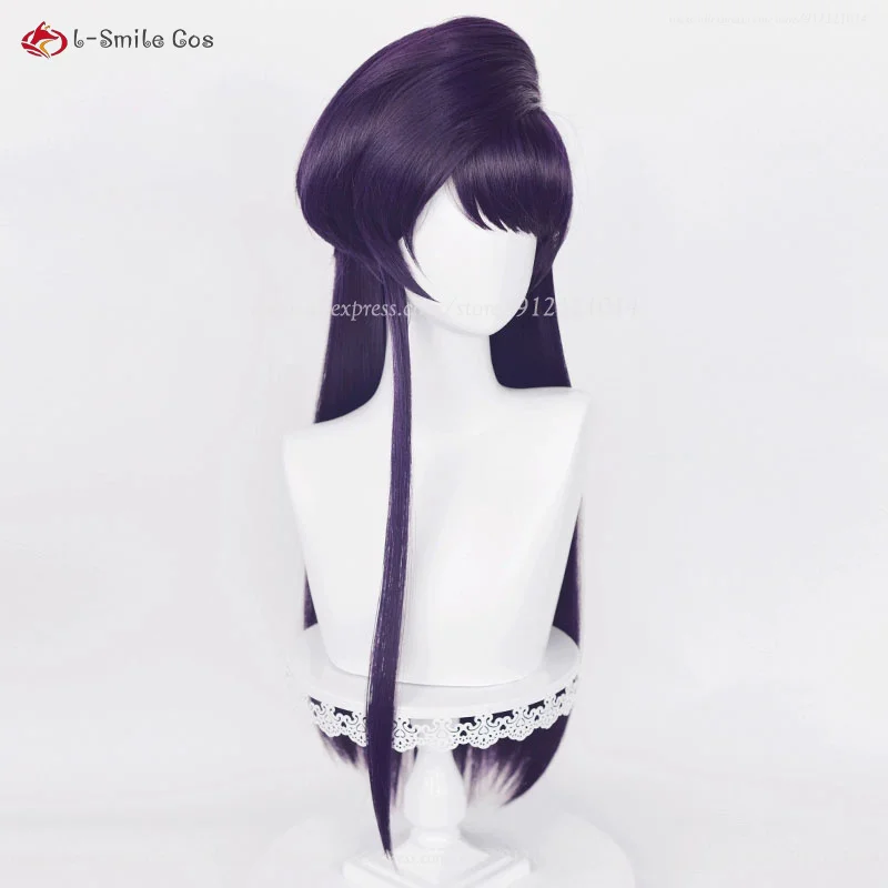 Komi Shouko Cosplay Perücke 80cm Lila Schwarz Hitzebeständig Synthetik 5