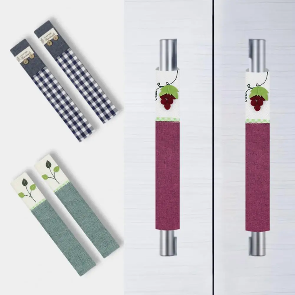 Long-lasting Refrigerator Door Handle Glove Fabric Refrigerator Handle Gloves Door Knob Cover Home Tool Accessories Branch Grape