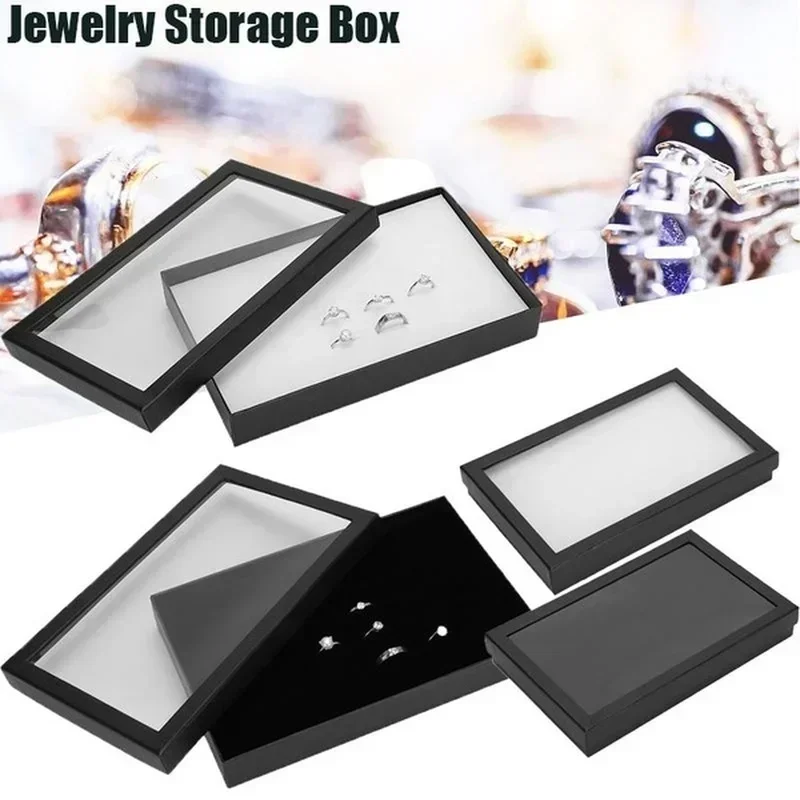 

New 1PCS 100 Slot Flocking Jewelry Holder Ring Earrings Pendant Storage Box Jewel Display Case Organizer