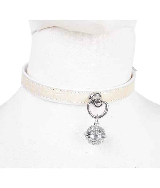 Bdsm Collar With Chain Genuine Leather Choker For Couples_voghion.com