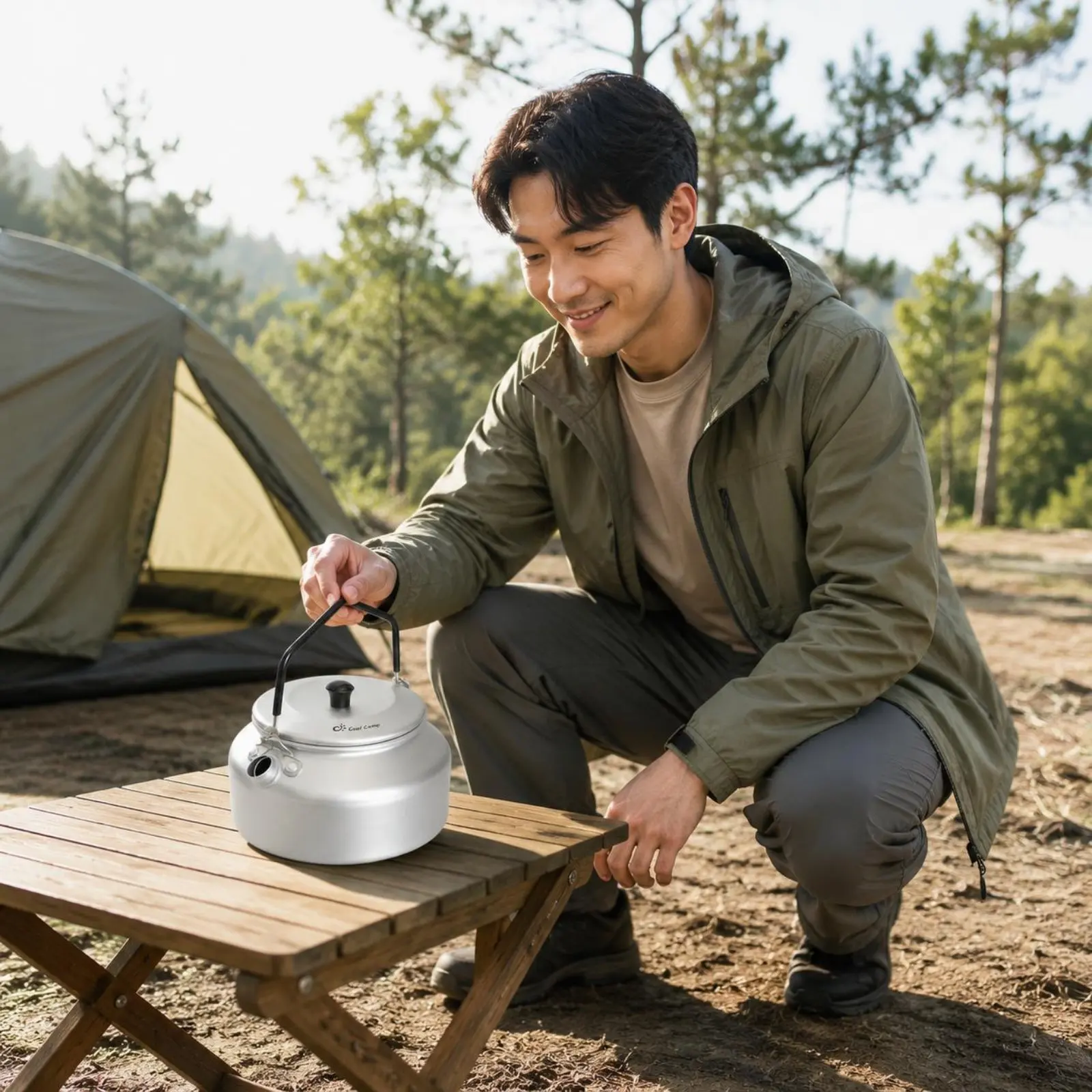 알루미늄 캠핑 주전자 여행용 초경량 야외 주전자 휴대용 캠핑 티포트 오래 지속되는 내구성