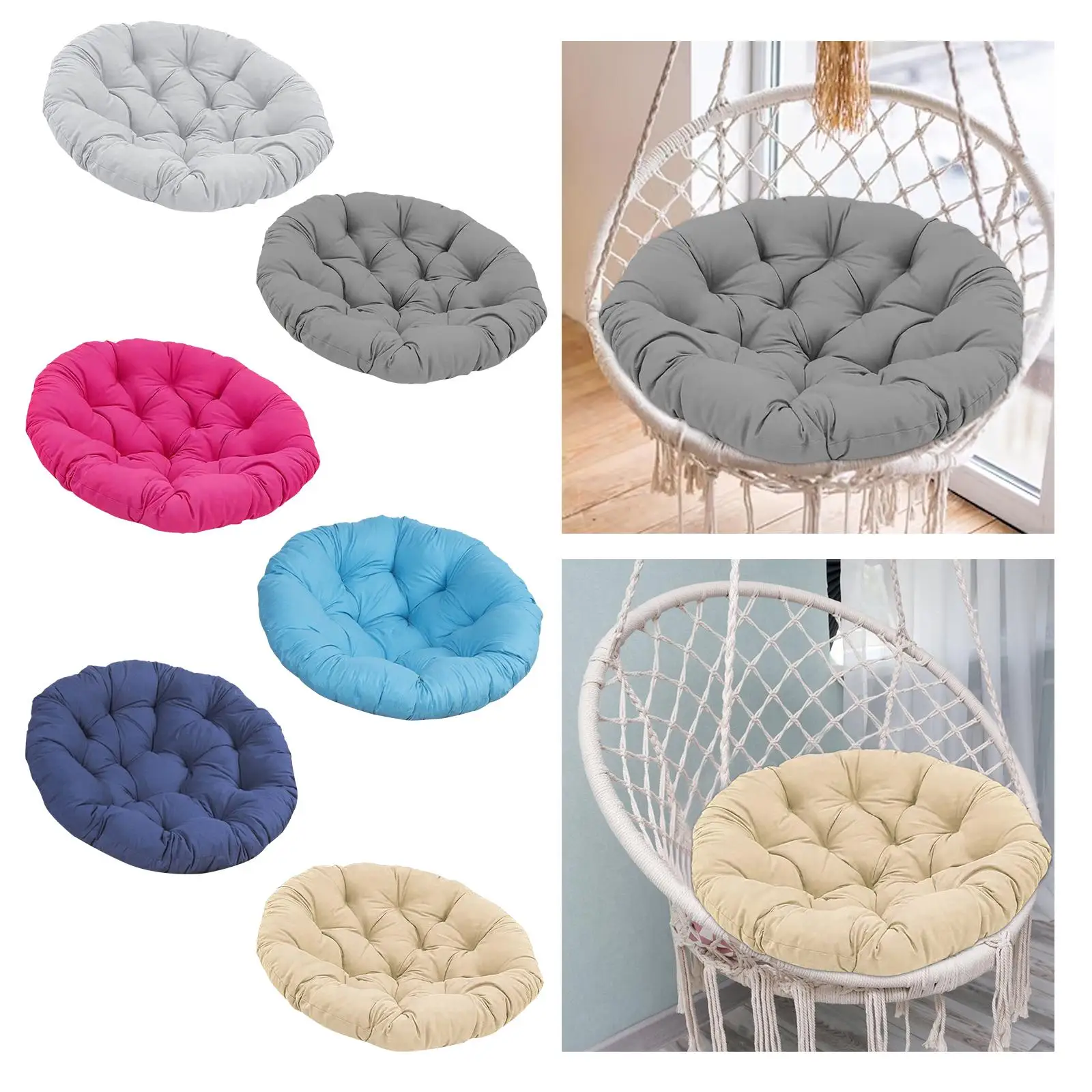 Round 50cm Padded Seat Cushion, Egg Shaped Chair Cushion, Hanging Chair Cushion, 4