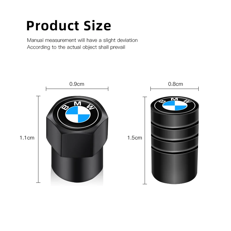 Metal Tire Valve Caps Car Tyre Dust Covers Accessories For BMW Series X1 X3 X4 X6 E90 E91 I3 I4 F30 F48 F30 F10 E30 E34 F02 4PCS