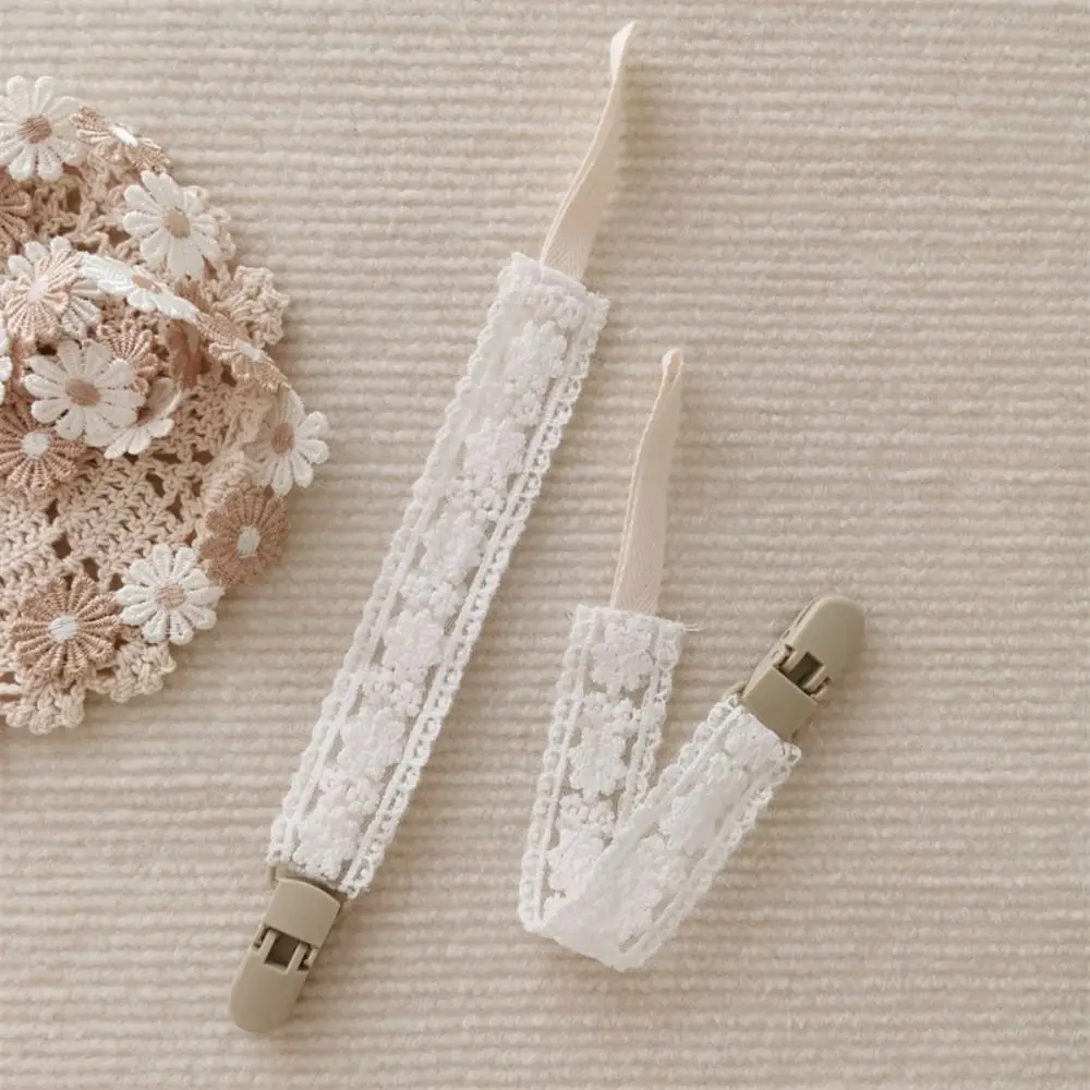 Lace Baby Cloth Pacifier Chain Floral Adjustable Soother Holder Dummy Clips Teether Toys Straps Nipple Holder Clips Children