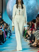 HIGH STREET Newest 2026 Designer Runway Fashion Women's Batwing Sleeves Colorful Crystal Diamonds Beaded Jumpsuit