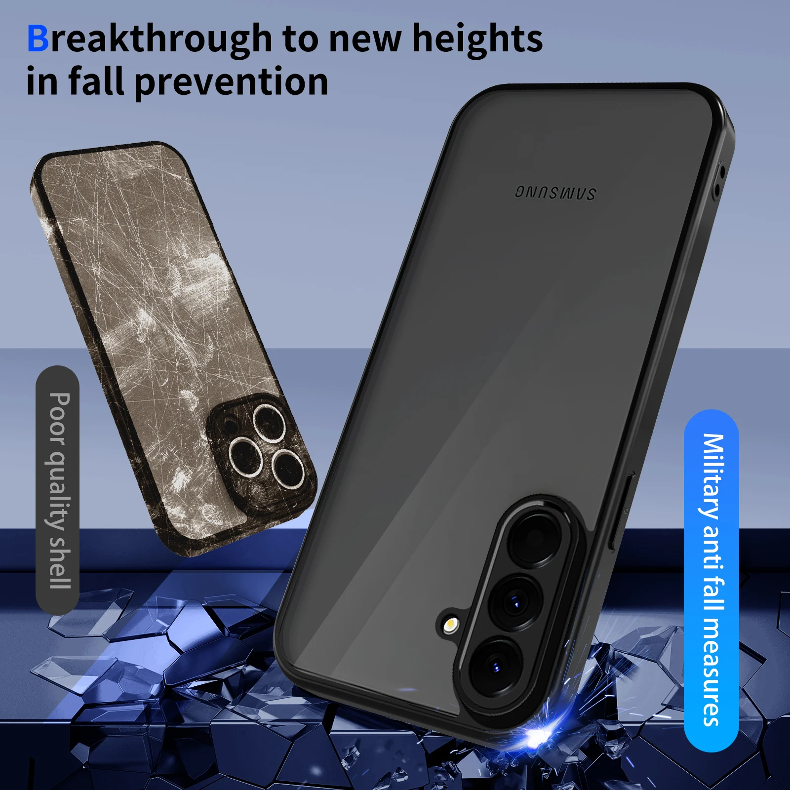 Luxury Matte Transparent Shockproof Phone Case Cover