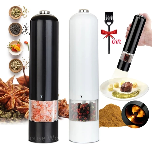 Automatic Salt Pepper Grinder Electric Spice Mill Grinder Seasoning  Adjustable Coarseness Spice Grinder Kitchen Cooking Tools - AliExpress