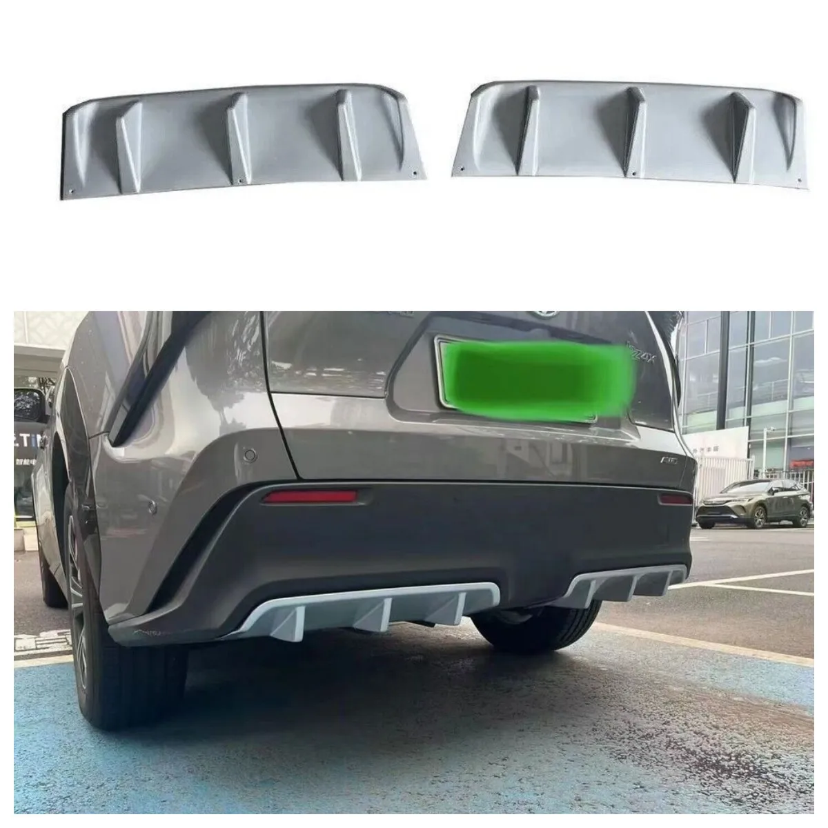 

2Pcs Rear Bumper Diffuser Guard Protective Sill Cover Trim For Toyota BZ4X 2023 2024