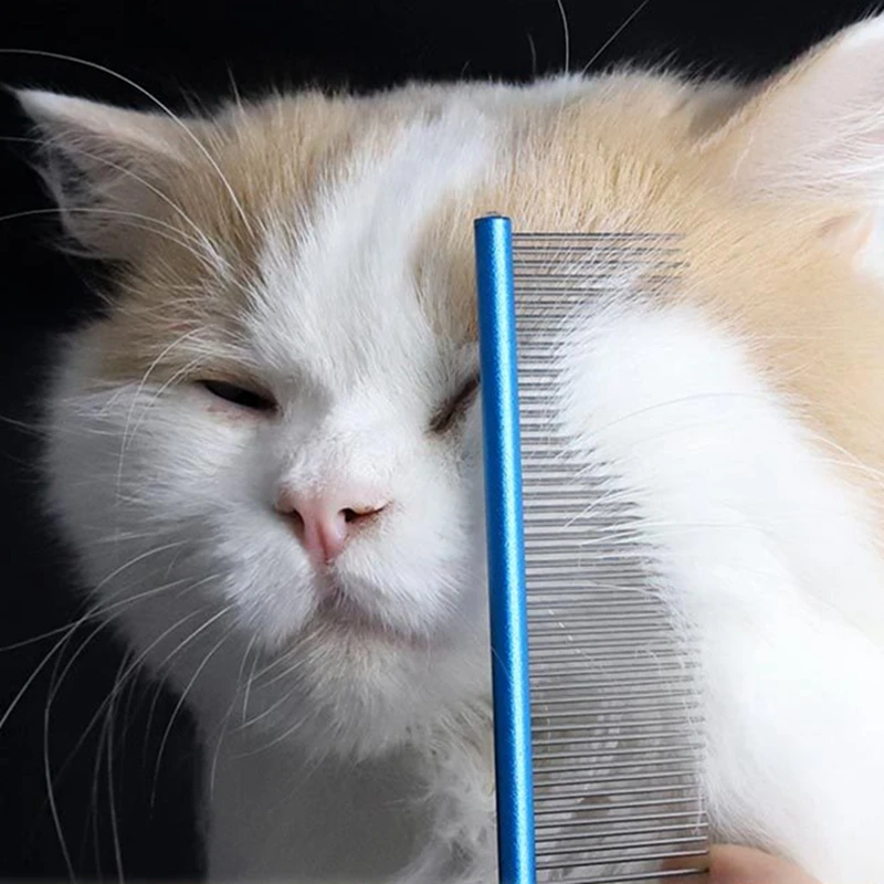 16/19/22cm Stainless Steel Pet Beauty Styling Comb Dog Grooming Combs Long Thick Hair Fur Removal Brush Pet Dog Grooming Combs