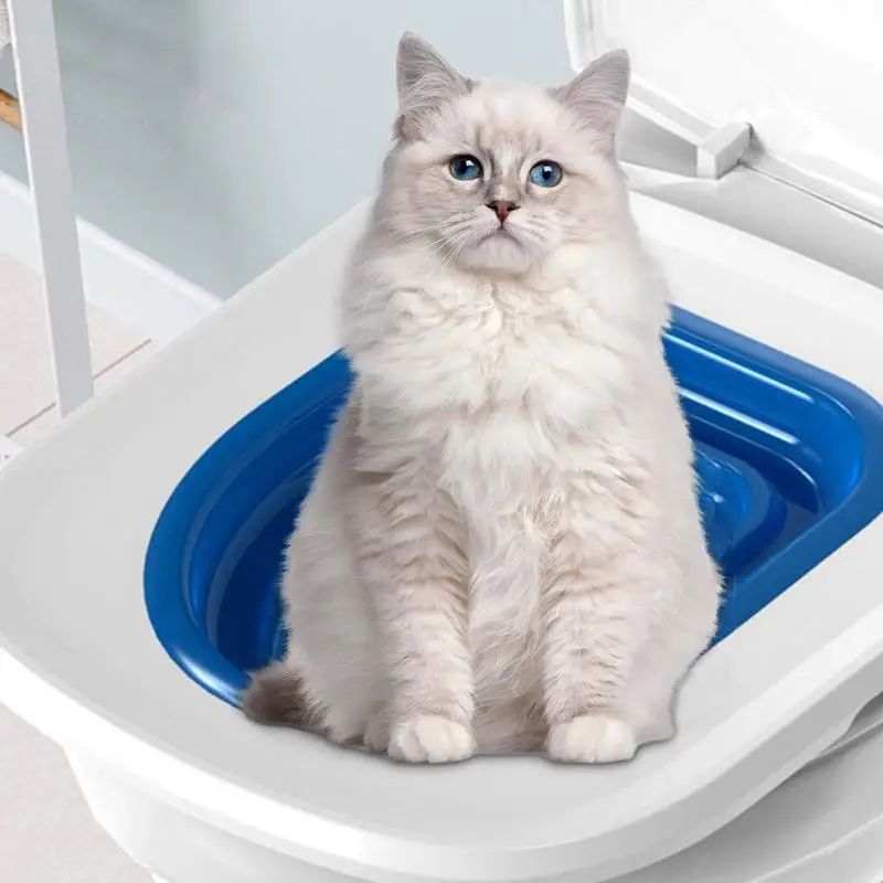 Cat Toilet Trainer Pet Cat Toilet Trainer Reusable Toilet Training Seat For Cats Dogs Plastic Training Set Litter Box Mat Pet Daily Supplies