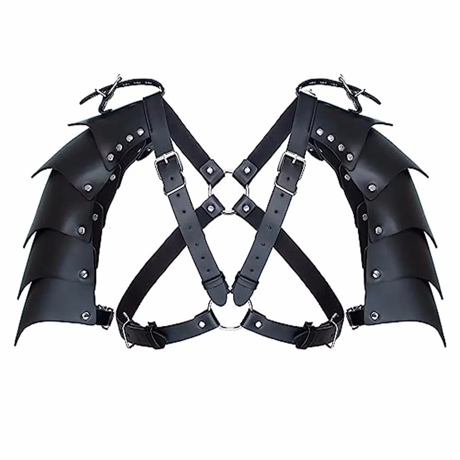 Medieval Viking Warrior PU Leather Shoulder Armor Cosplay Accessory