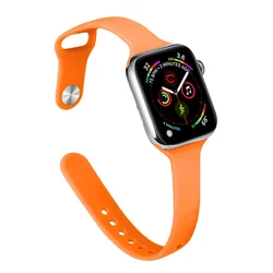 Premium Solid Color Silicone Watch Strap Bracelet - 42MM 44MM 45MM 49MM (Papaya 26)