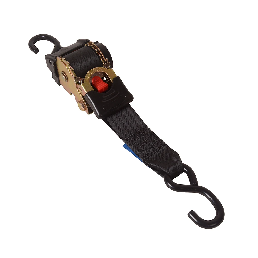 Auto Retractable Ratchet Strap 5cm x 30cm Tie Down Cargo Lashing Double S Hook for Motorcycle off-road vehicle ship Kart Trailer 1PC tie down belts