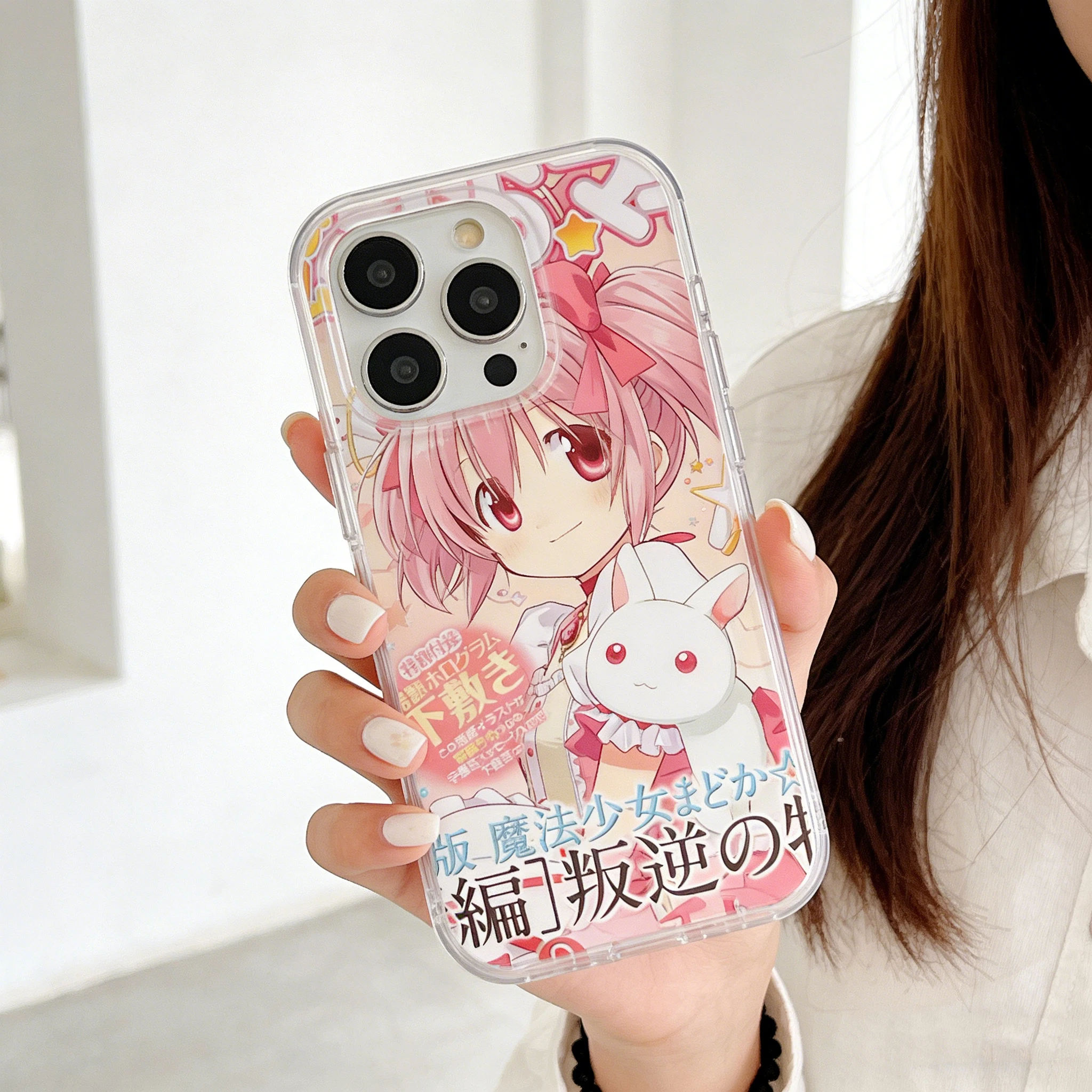 Japanese Anime Pink Hair Girl Cartoon Cute Phone Case Y2K Cover