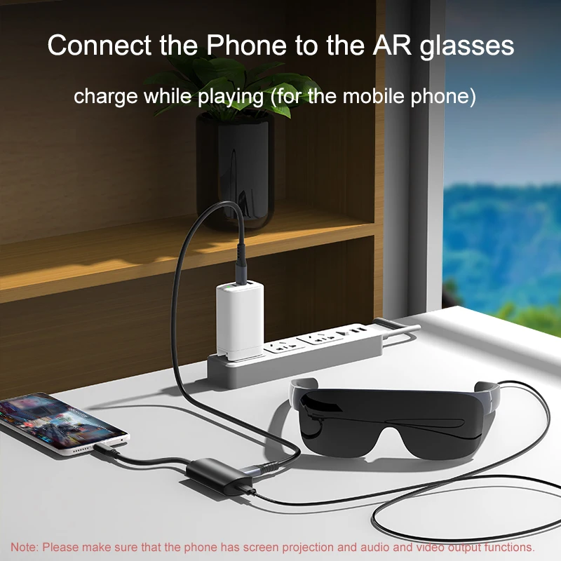 USB-C to C 컨버터 C타입 어댑터, XREAL nreal 썬더버드 에어 플러스, 화웨이 비전 글라스 전력 변환