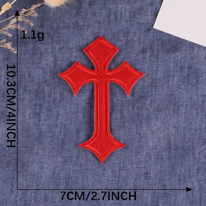 10 Stück mehrfarbige Kreuz-Stickerei-Patches, Muster, DIY-Kleidungsdekoration, Zubehör-Patch, 10,3 x 7 cm – Detail 8