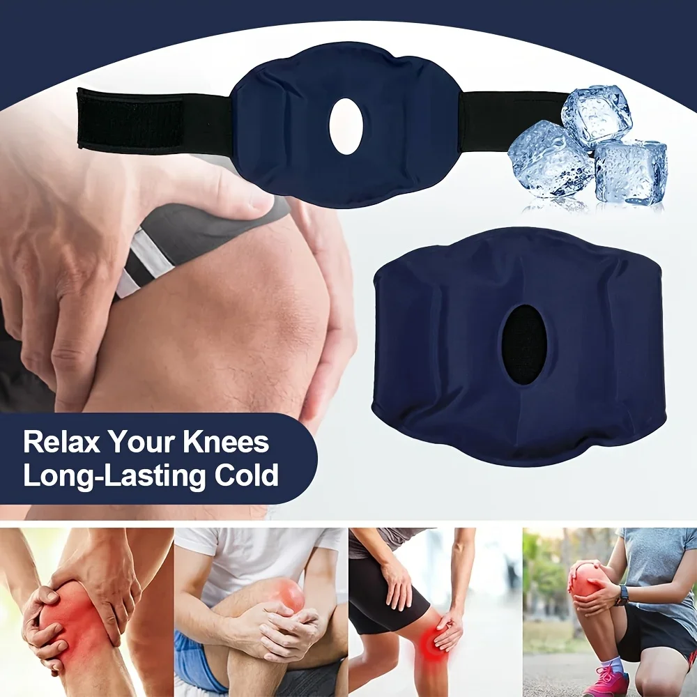 Reusable Gel Cold Pack Knee Ice Pack Wrap Hot & Cold Compress Therapy Gel Knee Brace Support For Injuries Pain Relief