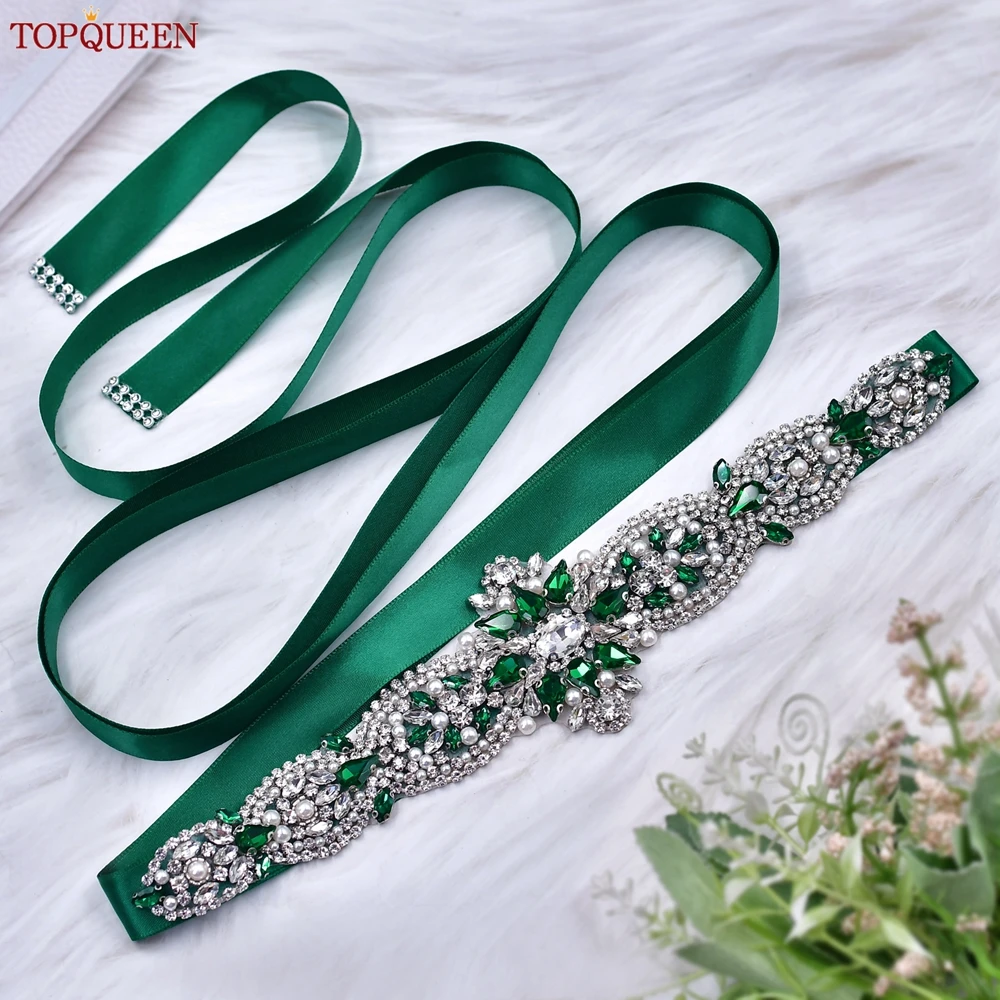 green emerald velvet dress Green Linen Sash for Wedding Dress Mint main image 0