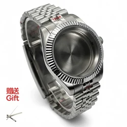 Stainless Steel Fluted Bezel Sapphire Glass Watch Case with NH35/NH36 Movement - 36mm NH35 nh36 (TOP - 2)