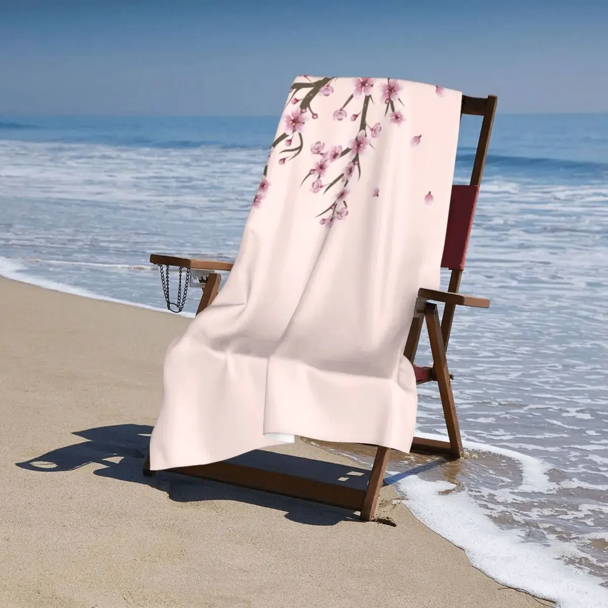 Blooming Sakura Quick Drying Microfiber Beach Bath Towel Soft Linen Japanese Floral Cherry Blossom Pool Bathroom Towels