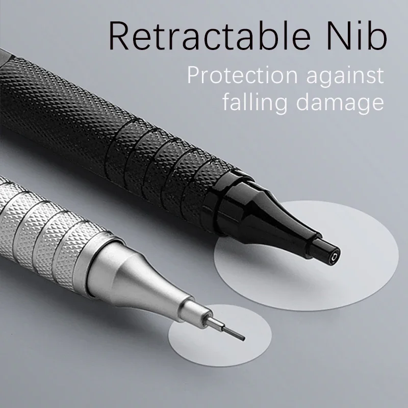 Premium Metal Mechanical Pencil for Precision Writing and Art - Adjustable Tip Sizes