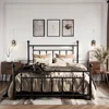 14'' Queen Size Metal Platform Bed Frame/Victorian Headboard and Footboard/Steel Slats Mattress Foundation for Storag 1