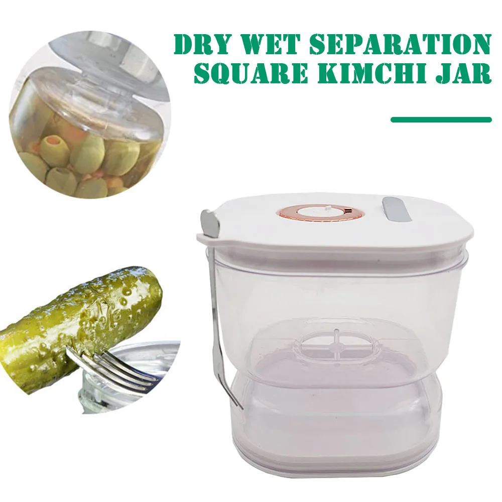 Kitchen Refigerator Pickle Jars Dustproof Wet And Dry Separating Pickles Tank For Indoors