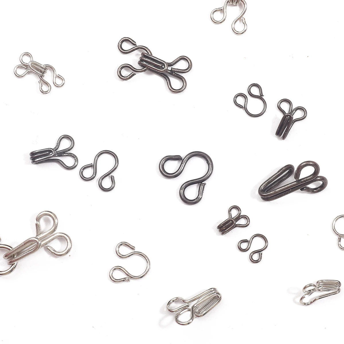 24Sets GunMetal/Rhodium Concealed Mental Hooks and Eyes Closure Sewing Closure for Bra Trousers Skirt Garment Sewing Accessories 3