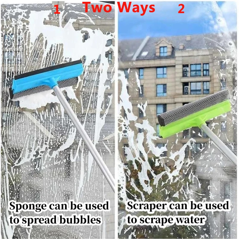Window Cleaning Tool Glass Window Cleaning Double-Sided Window Cleaner Squeegee Bathroom Clean Scrapers Car Washing Brush Cleaner