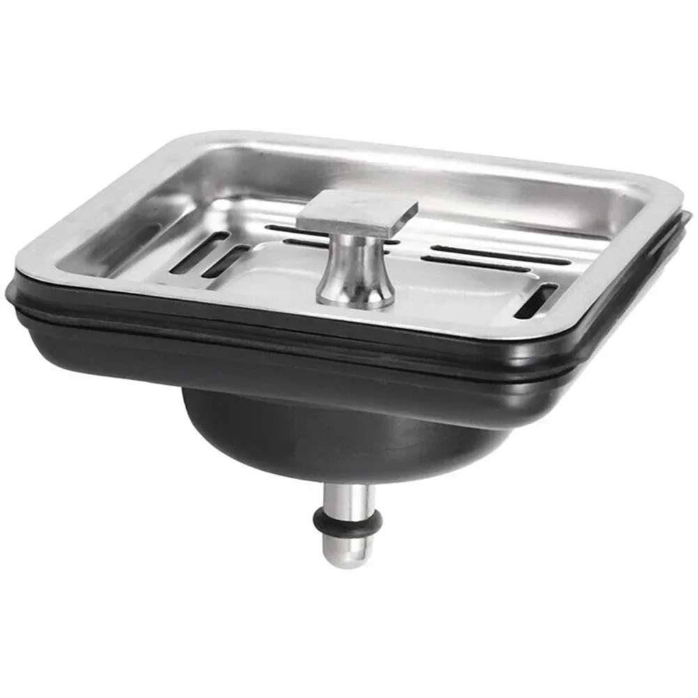 Prevents Leakage Durablity Stainless Steel Square Sink Strainer Plug Kitchen Sink Drain Mesh Stopper Easy Installation 8.5x8.5cm