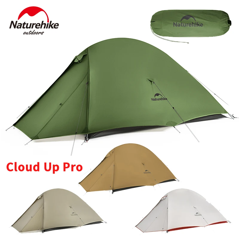 Naturehike Cloud Up Pro Tent 1/2 Person 20D Nylon Double Layers Lightweight Hiking Waterproof Quick Build Travel Tent Breathable For Camping Tent Portable Tent Survival Tent