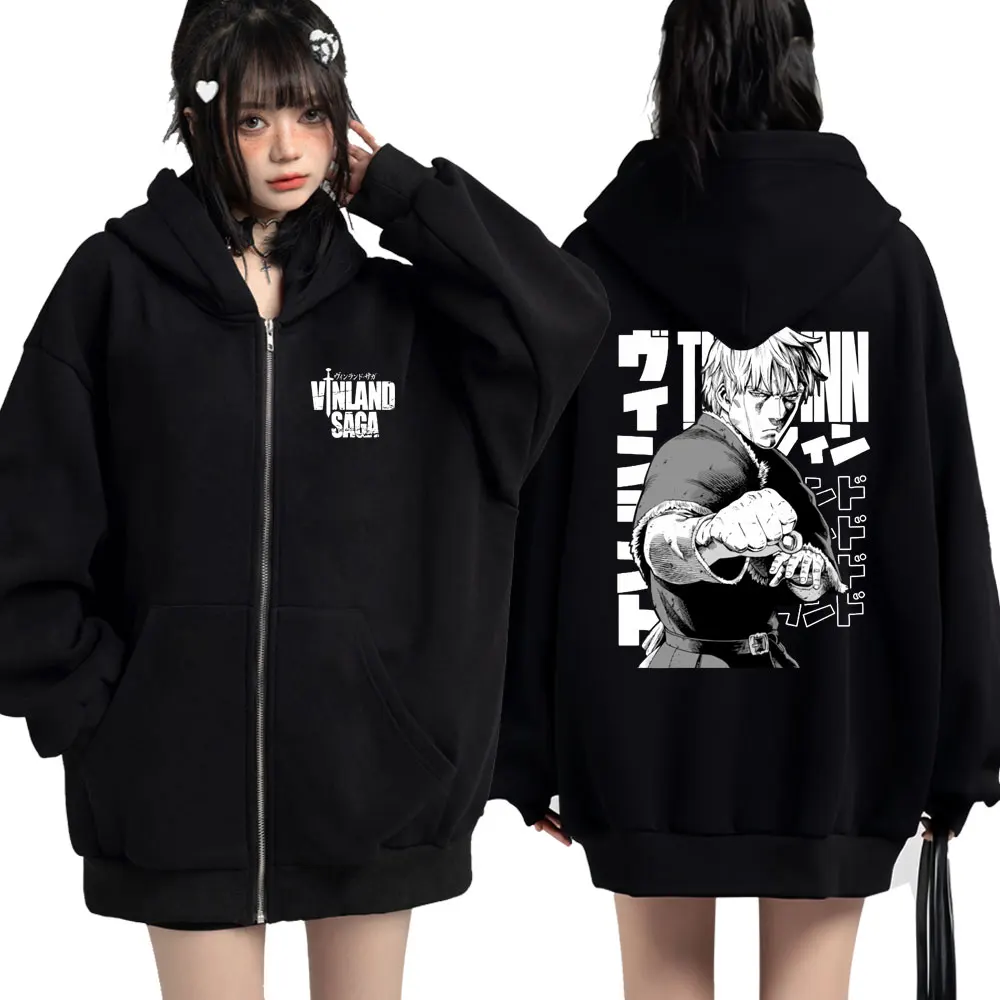 

Anime Vinland Saga Thorfinn Karlsefni Zip Up Hoodie Men Women Sweatshirt Oversized Harajuku Zipper Bodywarmer Hoodies Streetwear
