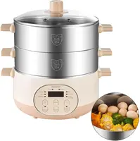 Electric Food Steamer for Cooking, 2-Tier Stainless Steel Vegetable & Food Steamers, 15L Large Capacity, 1