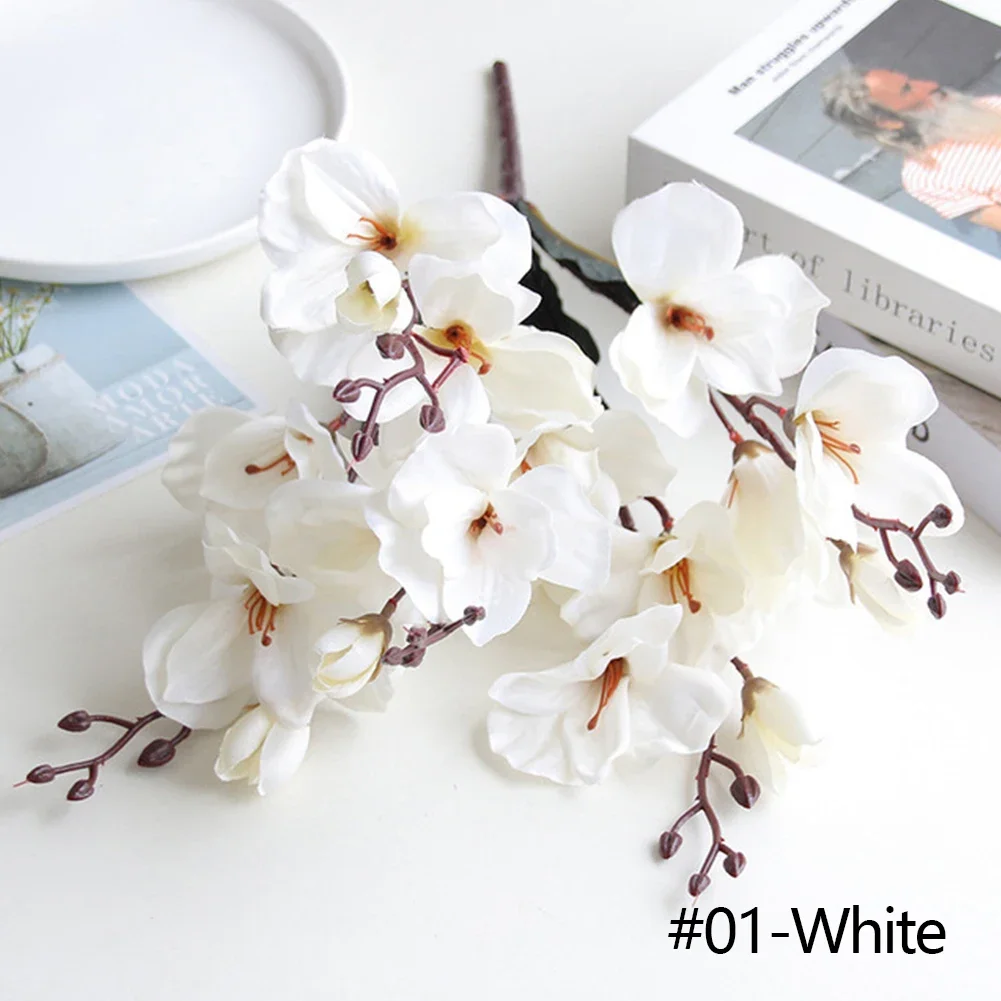 ثلاثية الأبعاد الحرير ماغنوليا فرع الزهور الاصطناع...