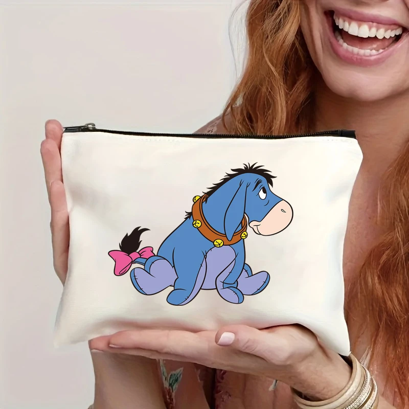 MINISO Cartoon Anime Eeyore Tote Bag Large Capacity Shopping Bag Lightweight Shoulder Handbag Cute Printed Casual Handbags 2