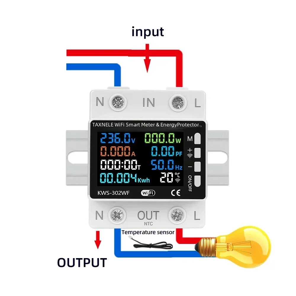 WiFi Smart Switch Circuit Breaker with Energy Metering and Remote Control