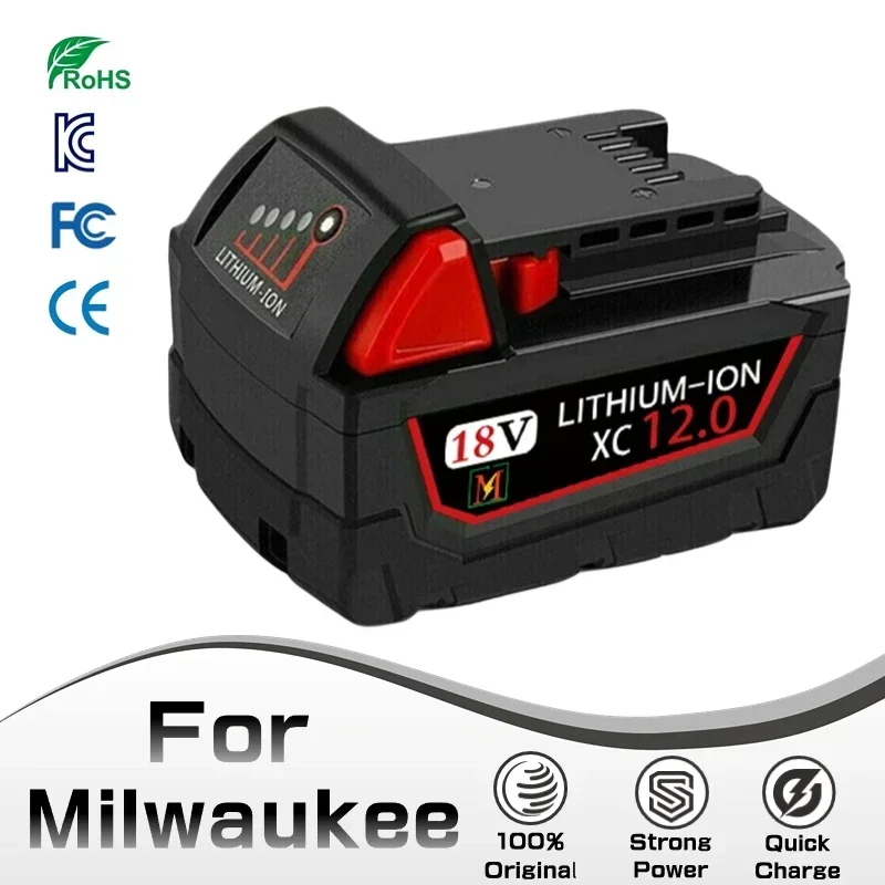 

18V For Milwaukee M18 Battery M18B6 XC 9.0 Ah Li-Ion 48-11-1860 48-11-1852 Or Charger 48-11-1850 48-11-1840 Cordless Power Tools