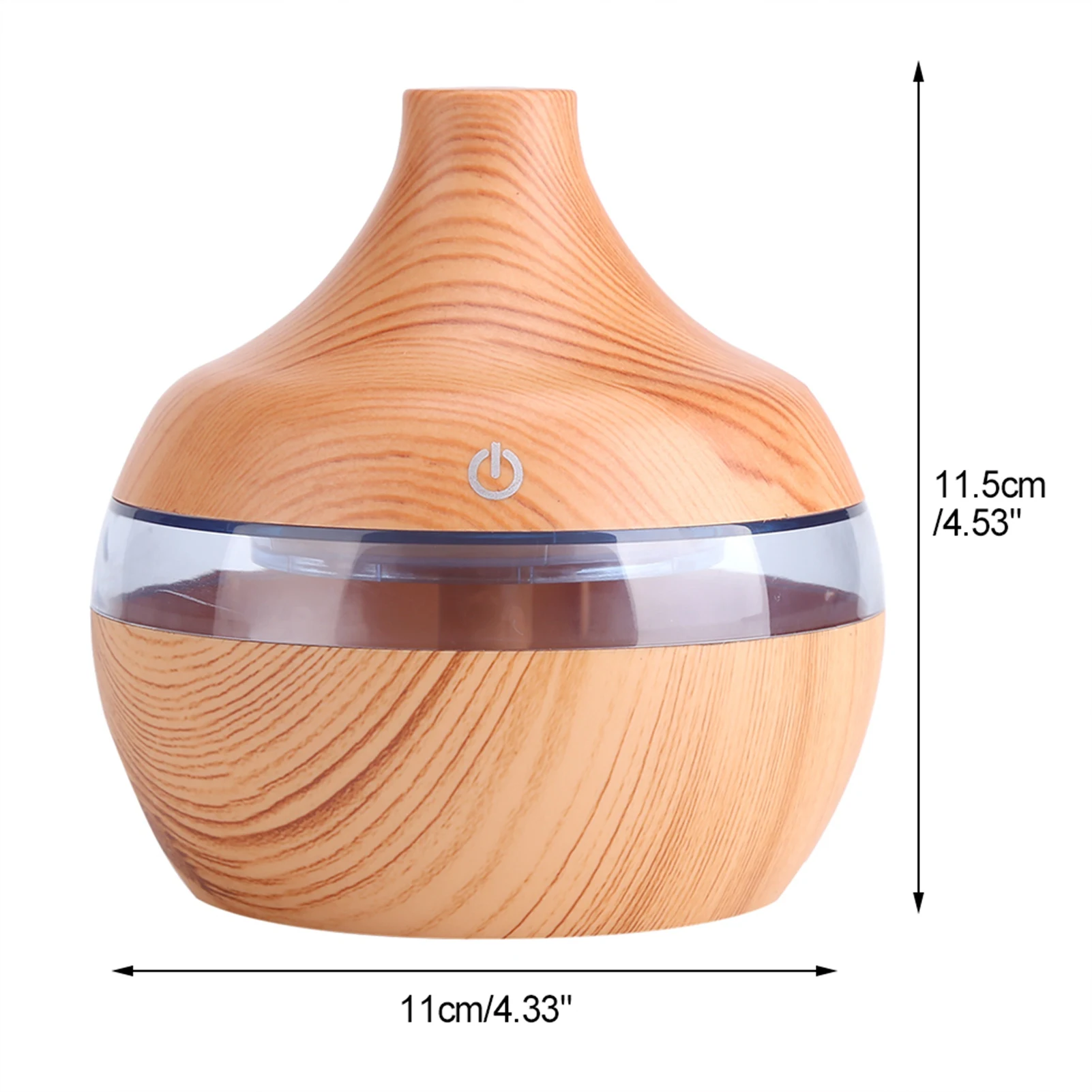 300ml Air Purifier Humidifier LED Touch Humidifier USB LED Touch Wood Grain Air Humidifier Purifier Oil Diffuser 4