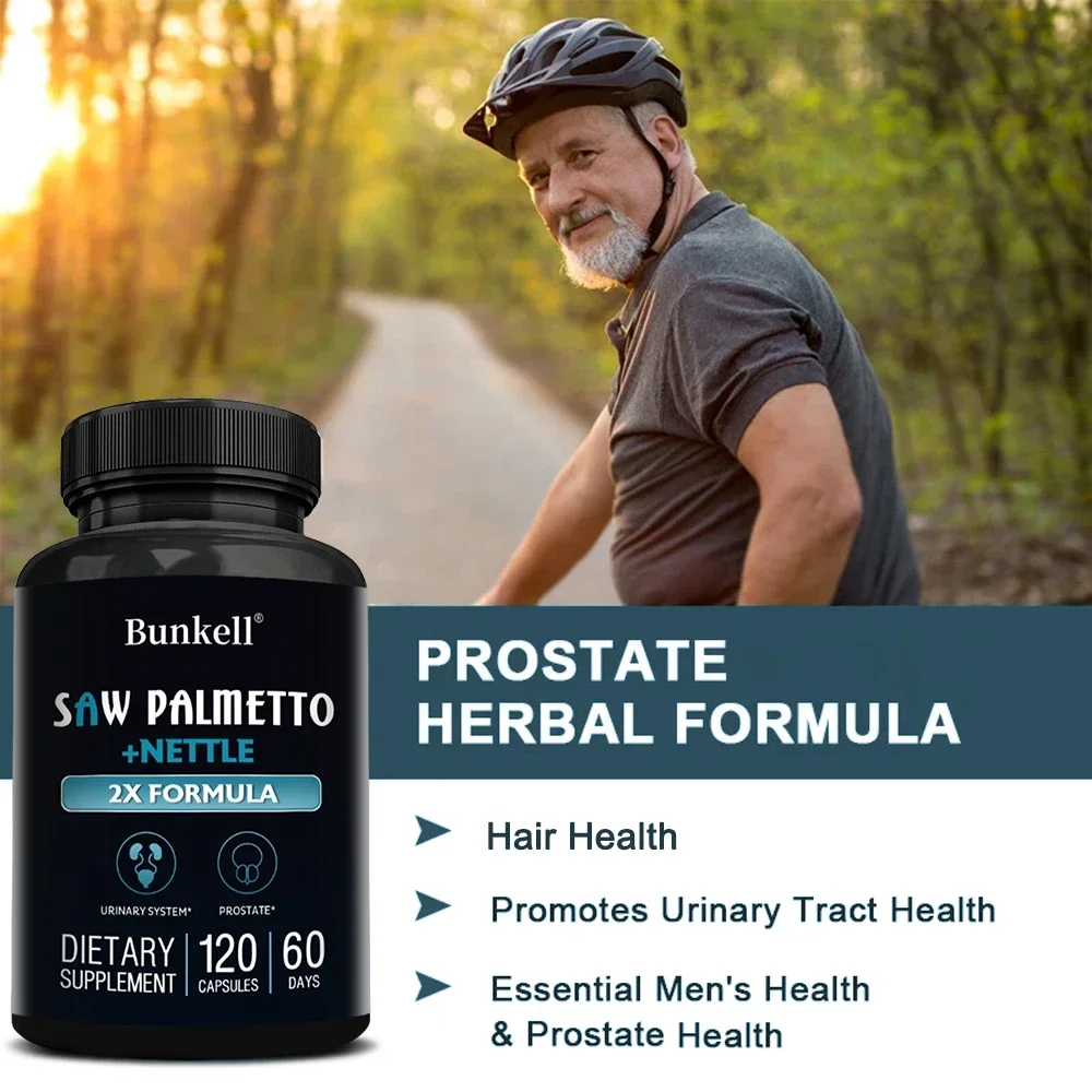 Saw Palmetto + Nettle-Promotes prostate and urinary tract health, hair growth, supports overall health, antioxidant
