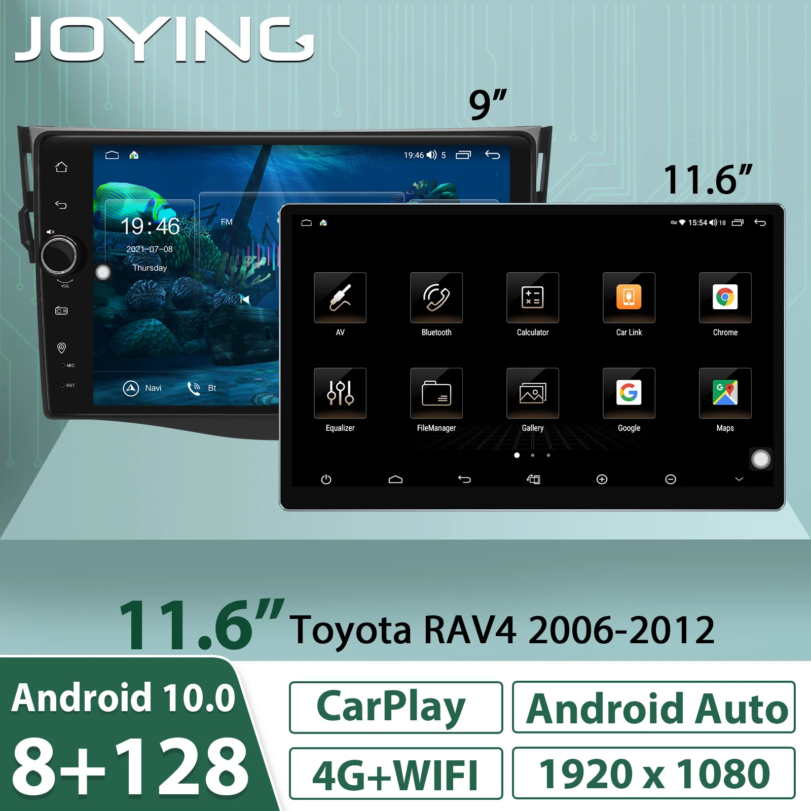 

New 9"Head Unit Car Radio Stereo For Toyota RAV4 Rav 4 2006 2012 Multimedia Player Wireless Apple Carplay Android Auto DVR 4G