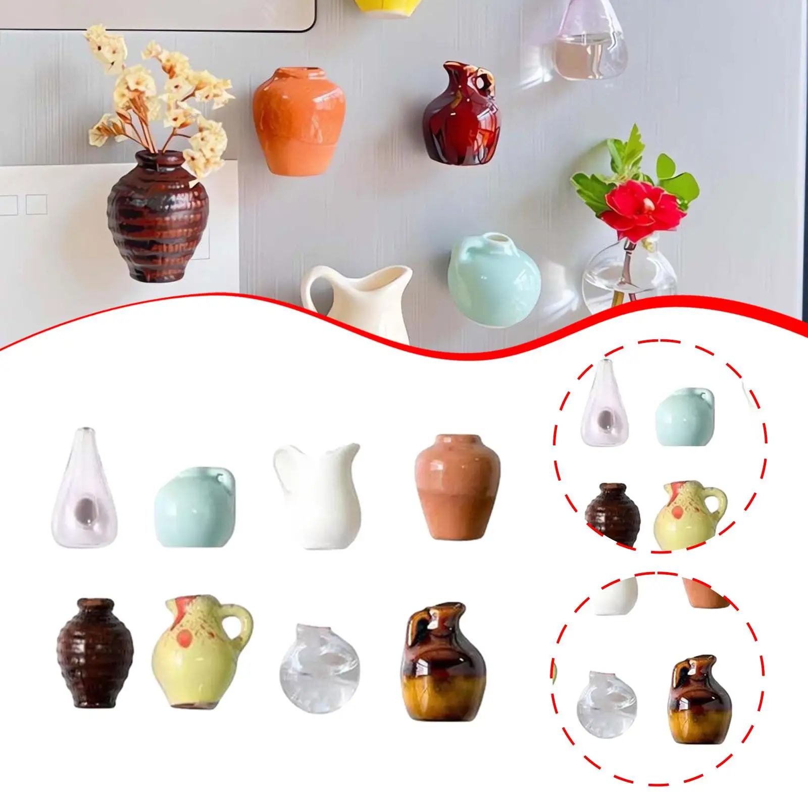 8 Pieces Mini Vase Fridge Magnets Resin Cute Funny Flower Arrangement Tiny Vases Ornaments for Locker Cabinet Kitchen Door Decor https://ae01.alicdn.com/kf/S2e5e34854fdc416aa5a10919b9a05258K.jpg